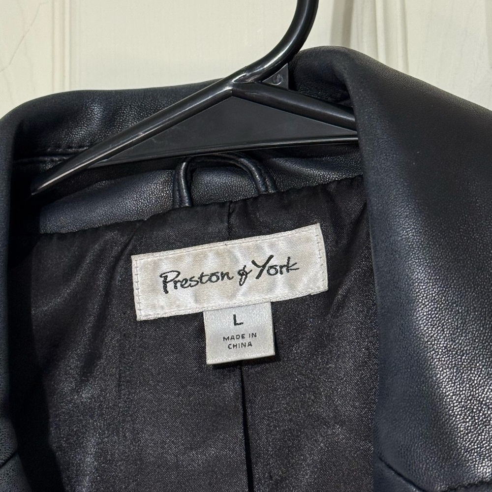 Preston & York Classic Black Genuine 100% Lamb Skin Jacket Women’s size Large - Picture 5 of 9